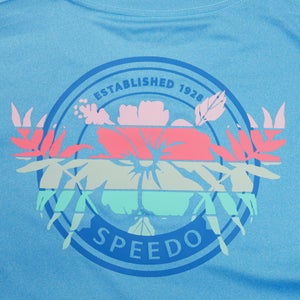 Kurzarm-Grafik-Badeshirt für Herren Blau