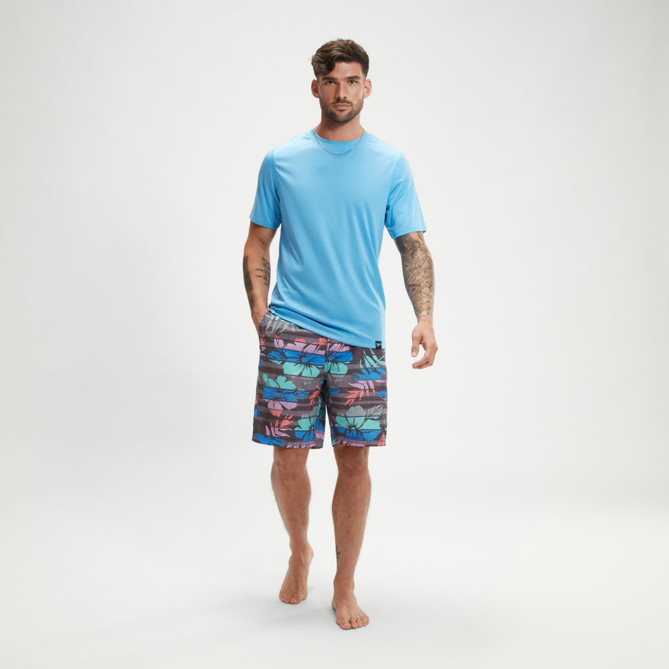Men's Short Sleeve Graphic Swim Rashguard Blue