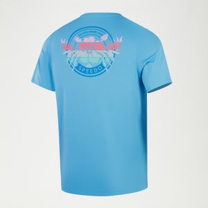 Kurzarm-Grafik-Badeshirt für Herren Blau