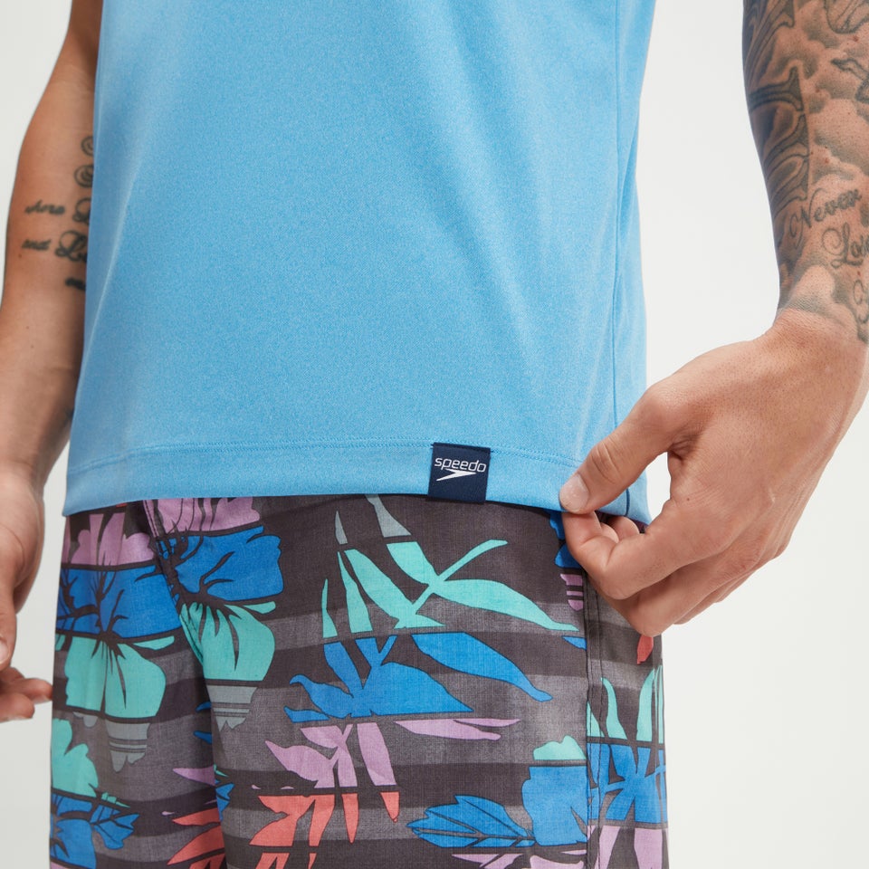 Men's Short Sleeve Graphic Swim Rashguard Blue