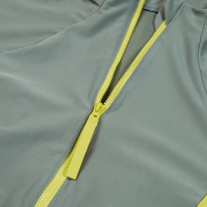 Women's Long Sleeve Zip Colourblock Swimsuit Green