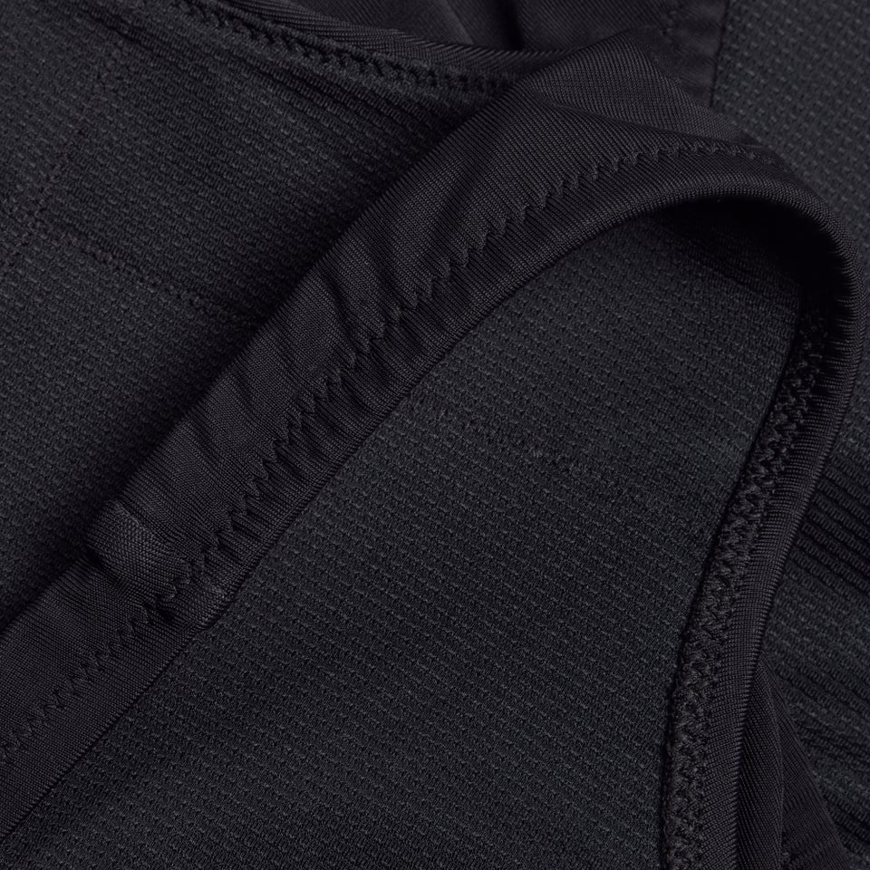 Women's Solid High Neck One Piece Black