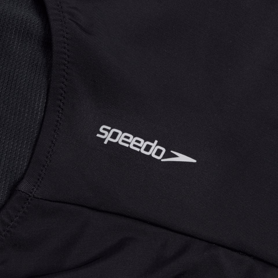 Women's Solid High Neck One Piece Black