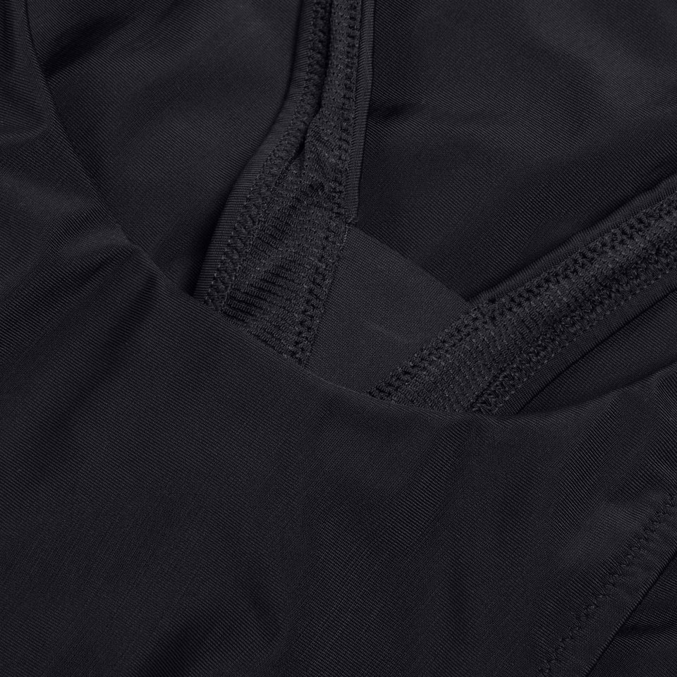 Women's Solid High Neck One Piece Black