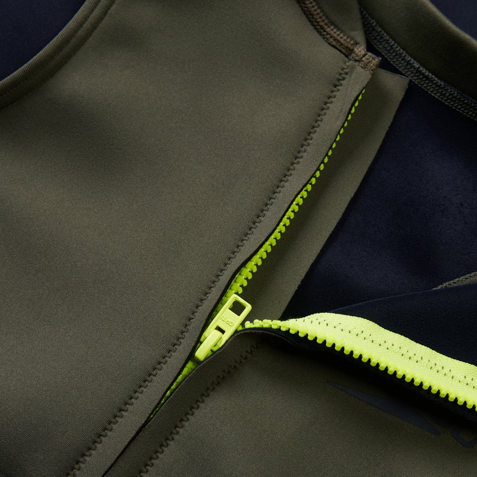 Maillot de bain thermique sans manches pour femmes Noir/Vert