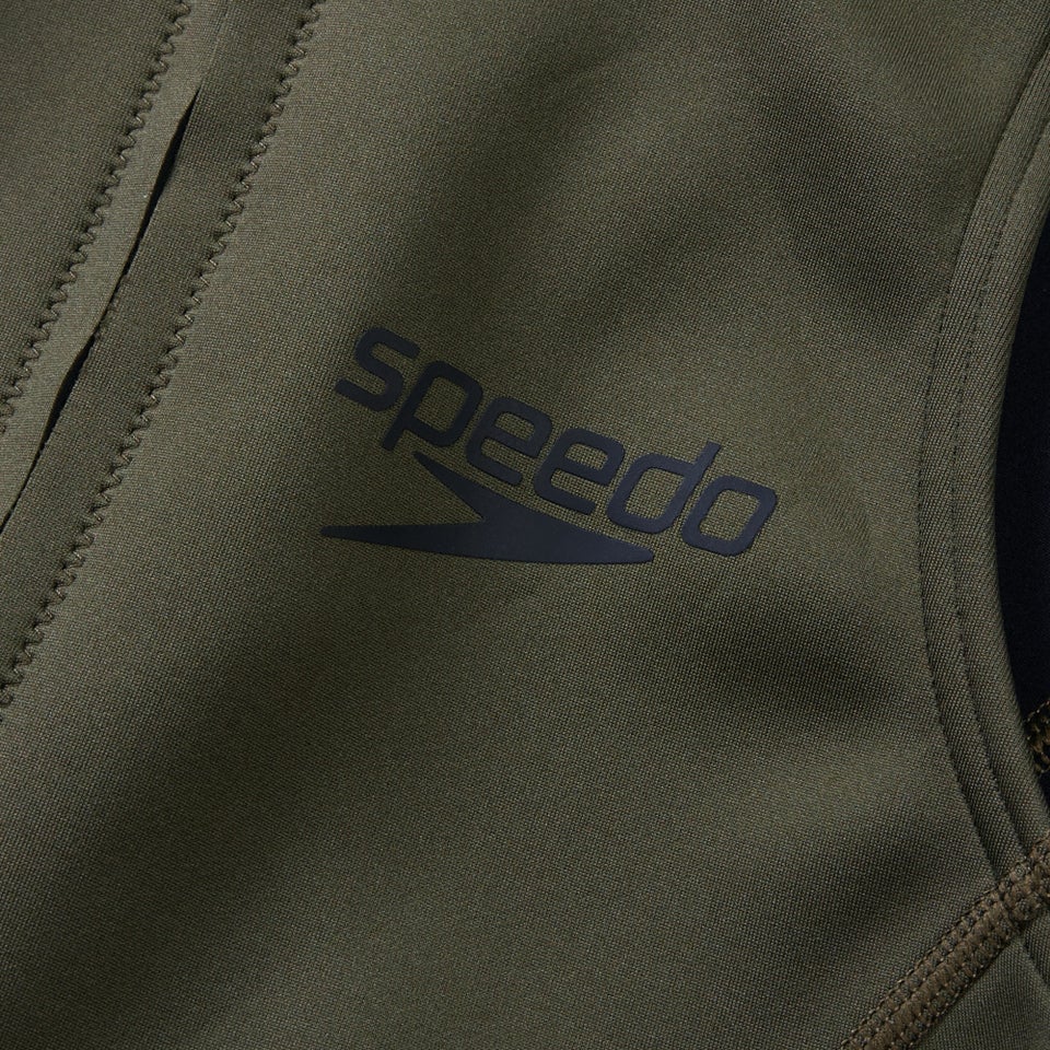 Maillot de bain thermique sans manches pour femmes Noir/Vert