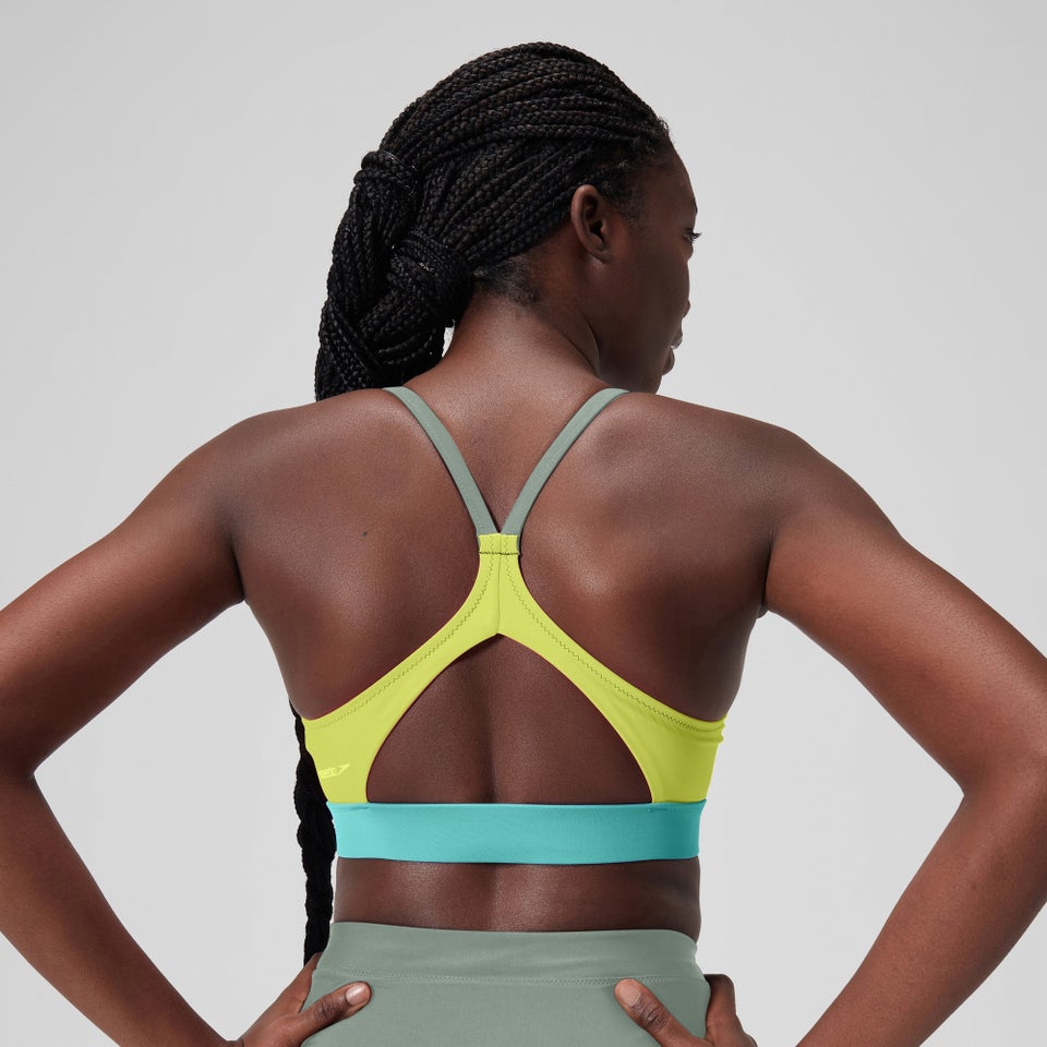 Women's Colourblock Crop Top Green