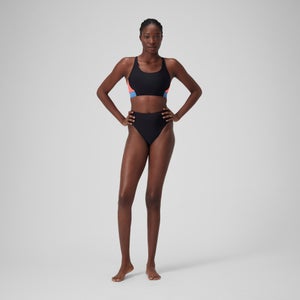 Women's Colourblock Crop Top Black