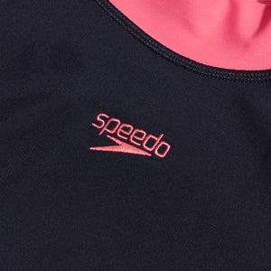 Ensemble Fille haut Rash et jammer Colorblock noir/corail