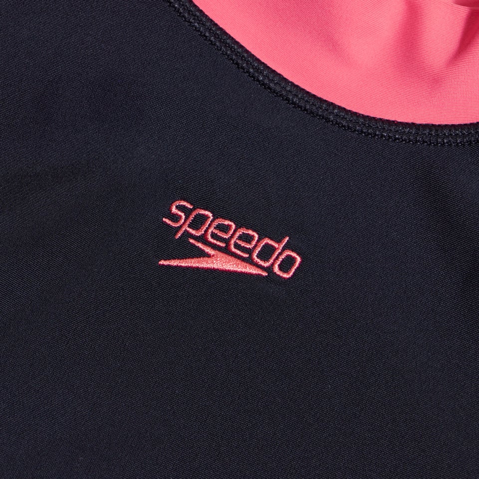 Ensemble Fille haut Rash et jammer Colorblock noir/corail