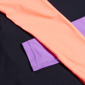 Ensemble Fille haut Rash et jammer Colorblock noir/corail