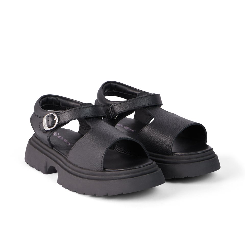 Youth Womens Kenzi Leather Sandals Black