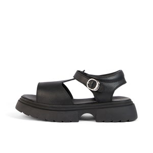 Youth Womens Kenzi Leather Sandals Black  - 3