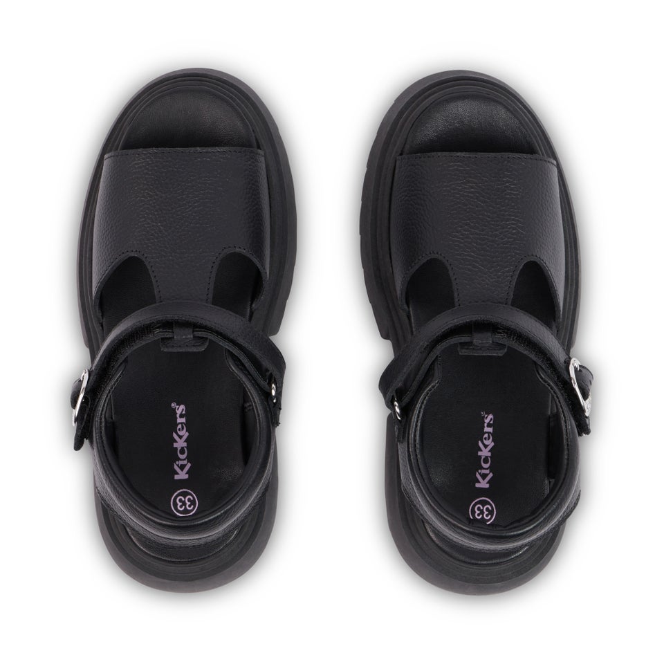 Youth Womens Kenzi Leather Sandals Black
