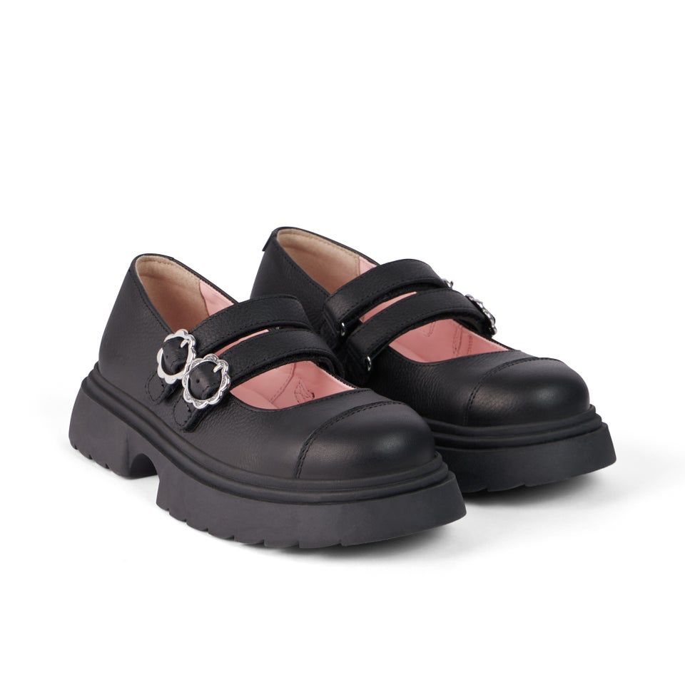 Youth Womens Kenzi MJ Leather Shoes Black