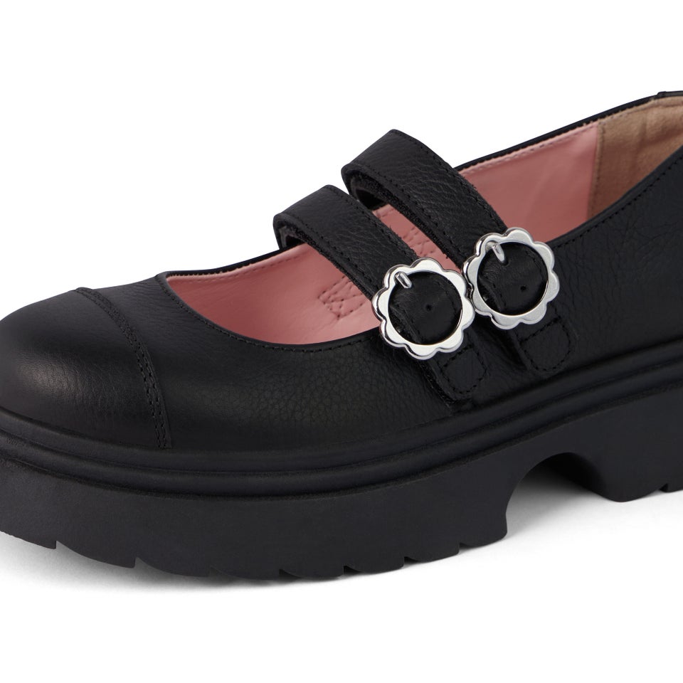 Youth Womens Kenzi MJ Leather Shoes Black