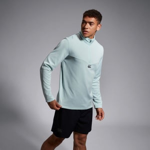 Mens Quarter Zip Fleece Top Green