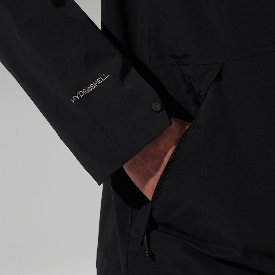 Wasserdichte Woodwalk Herren-Jacke Schwarz