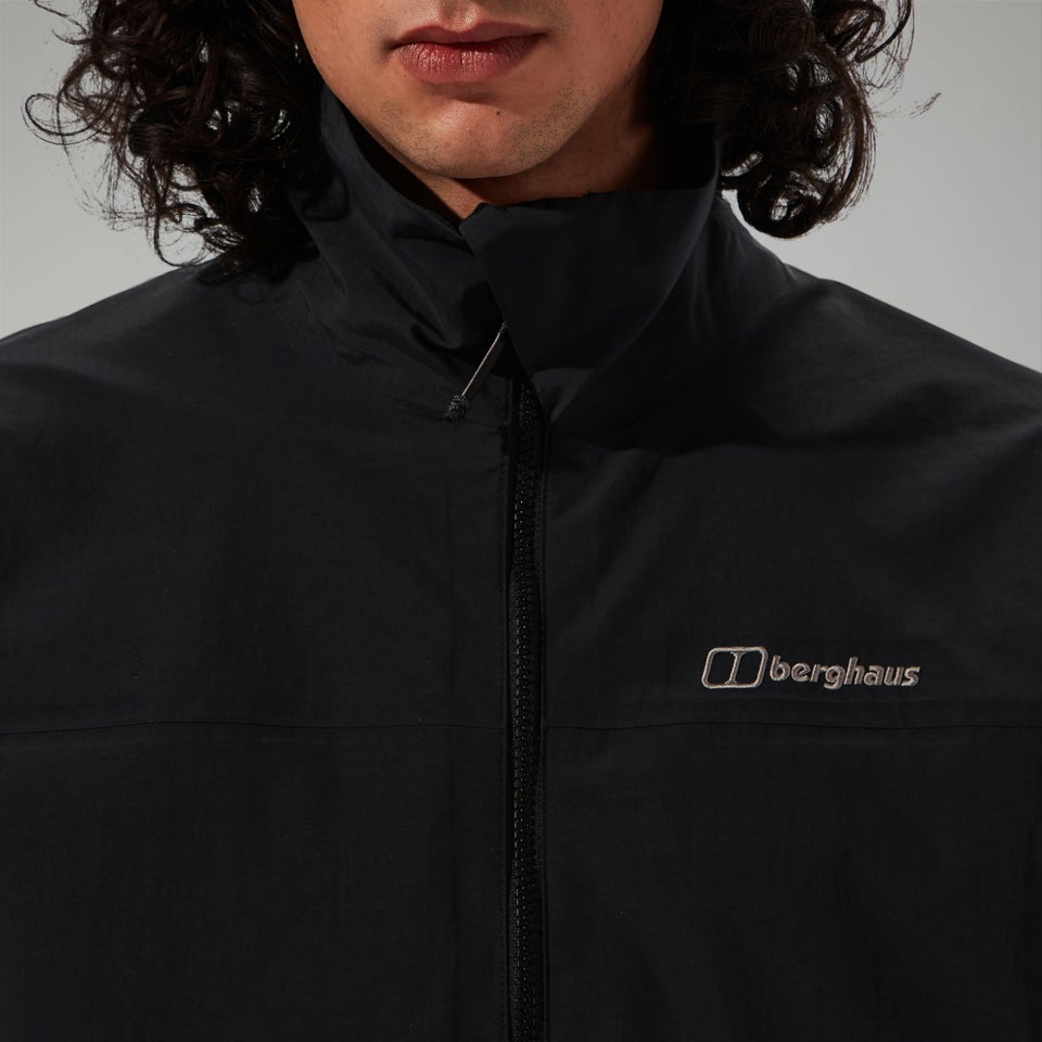 Wasserdichte Woodwalk Herren-Jacke Schwarz