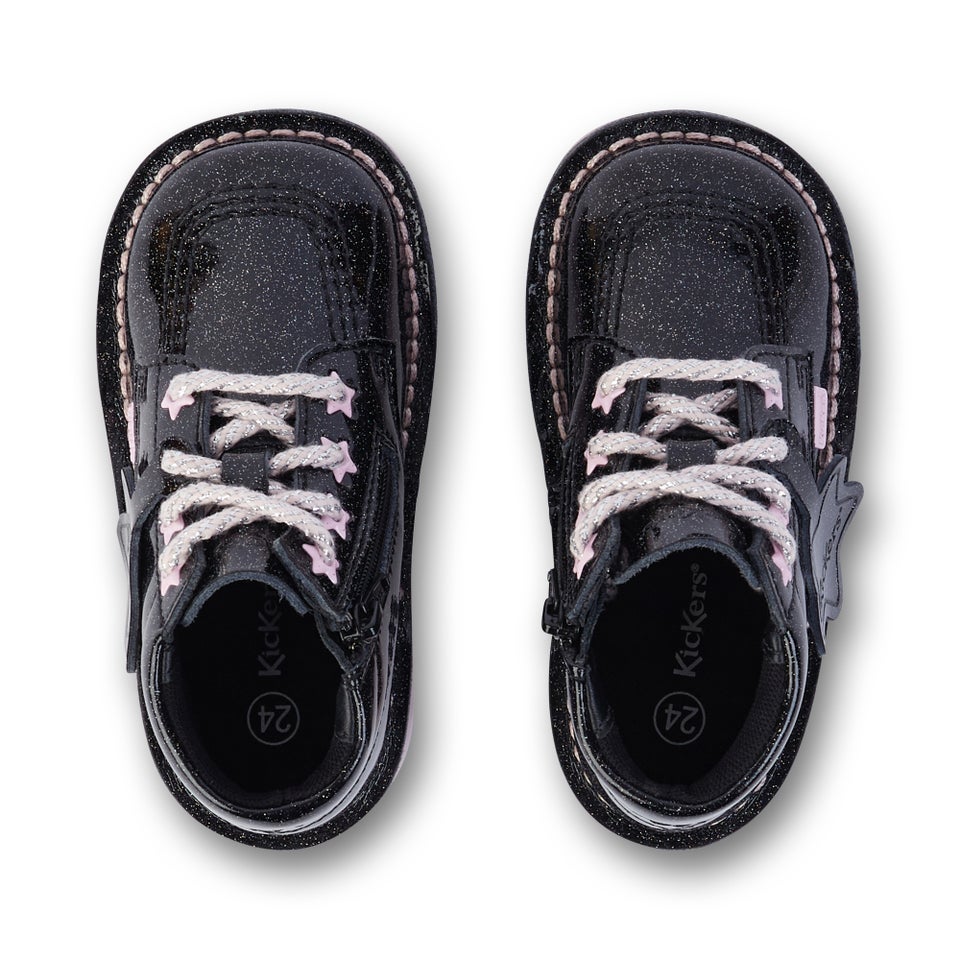 Infant Girl's Kick Hi Galactic Leather Black