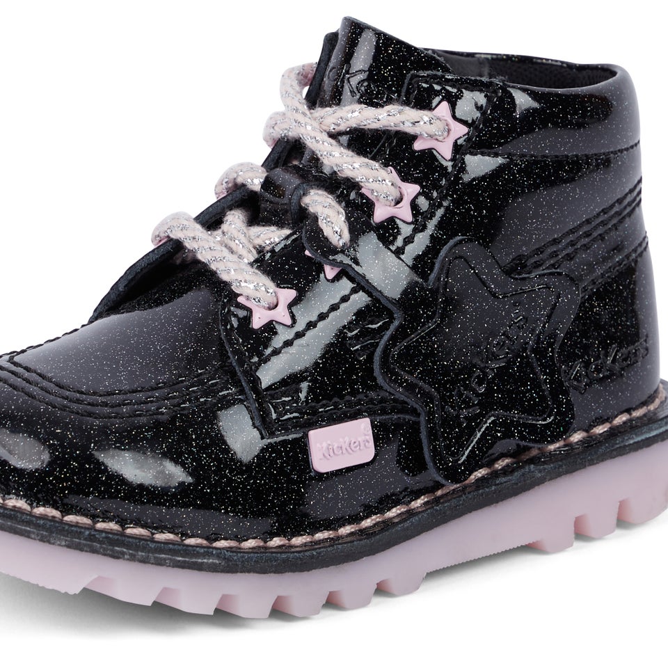 Infant Girl's Kick Hi Galactic Leather Black