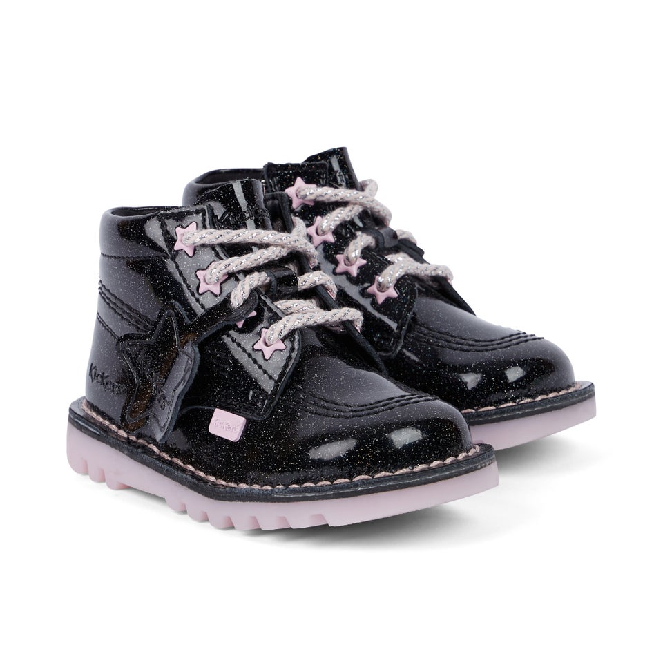 Infant Girl's Kick Hi Galactic Leather Black
