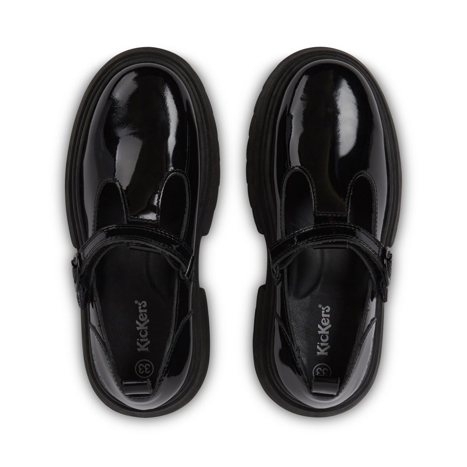 Junior Women Kenzi T-Bar Patent Leather Black