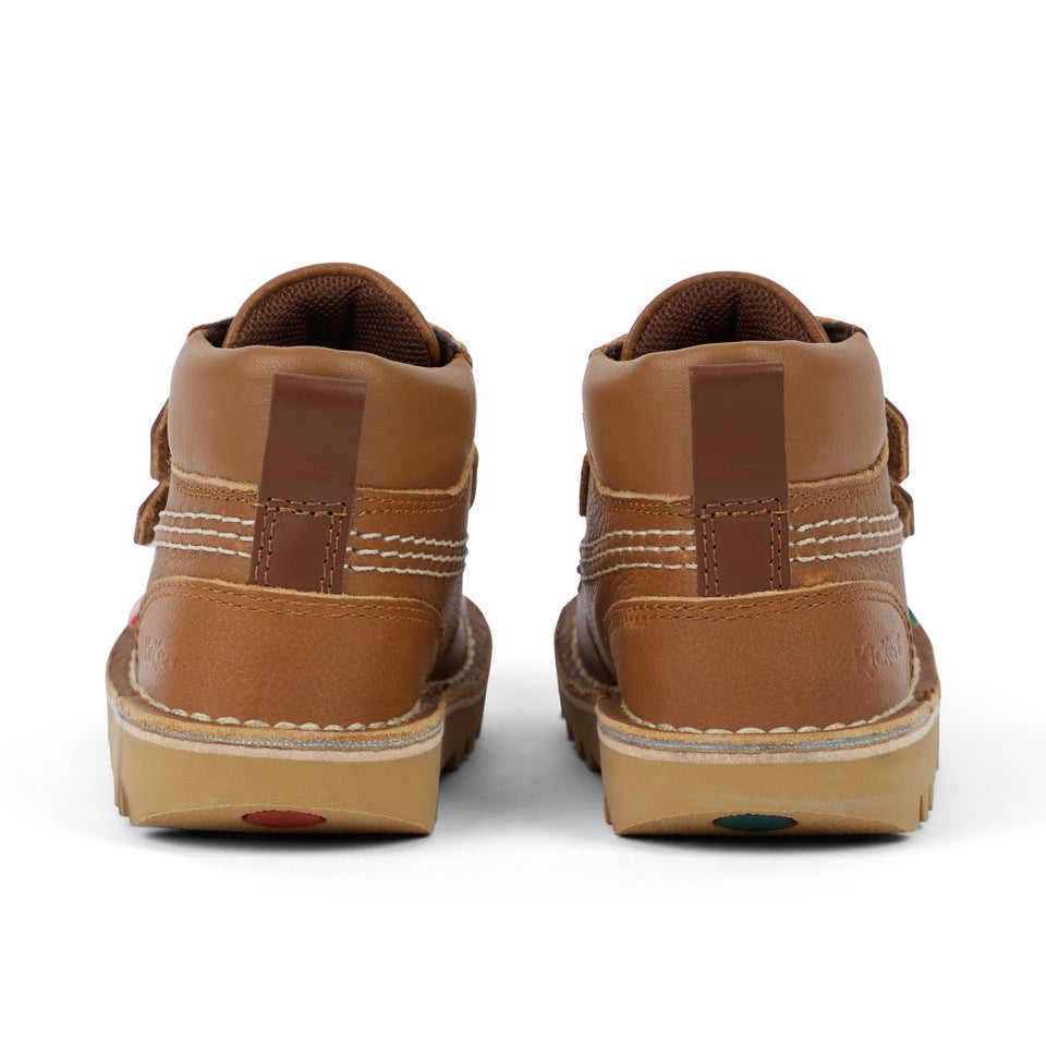 Infant Unisex Kick Hi Roll Leather Tan