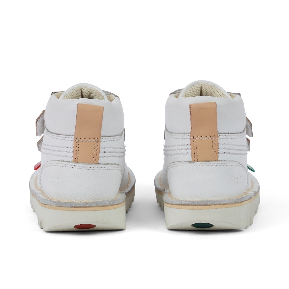 Infant Unisex Kick Hi Roll Leather White