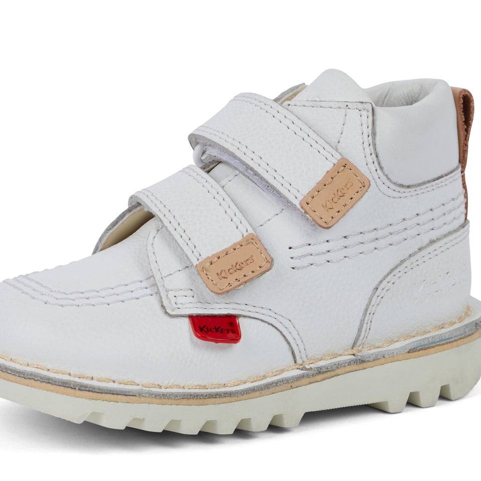 Infant Unisex Kick Hi Roll Leather White