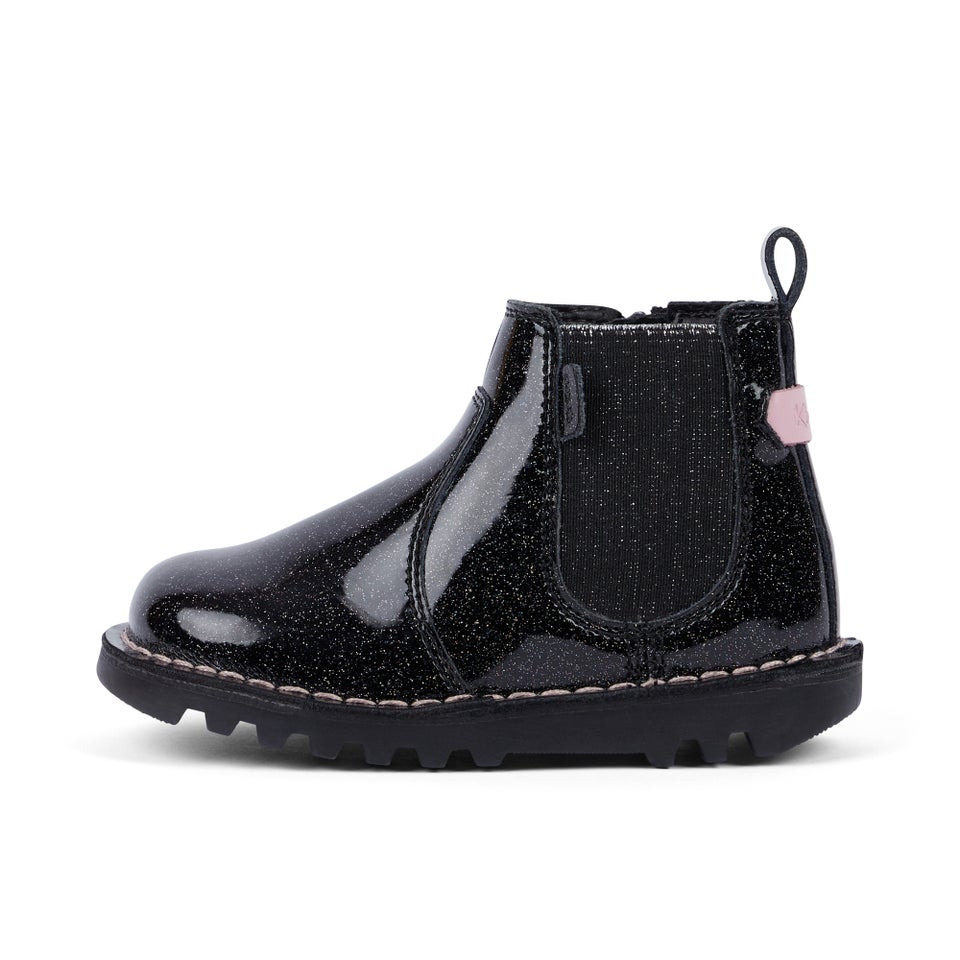 Infant Girl's Kick Chelsea Galactic Leather Black