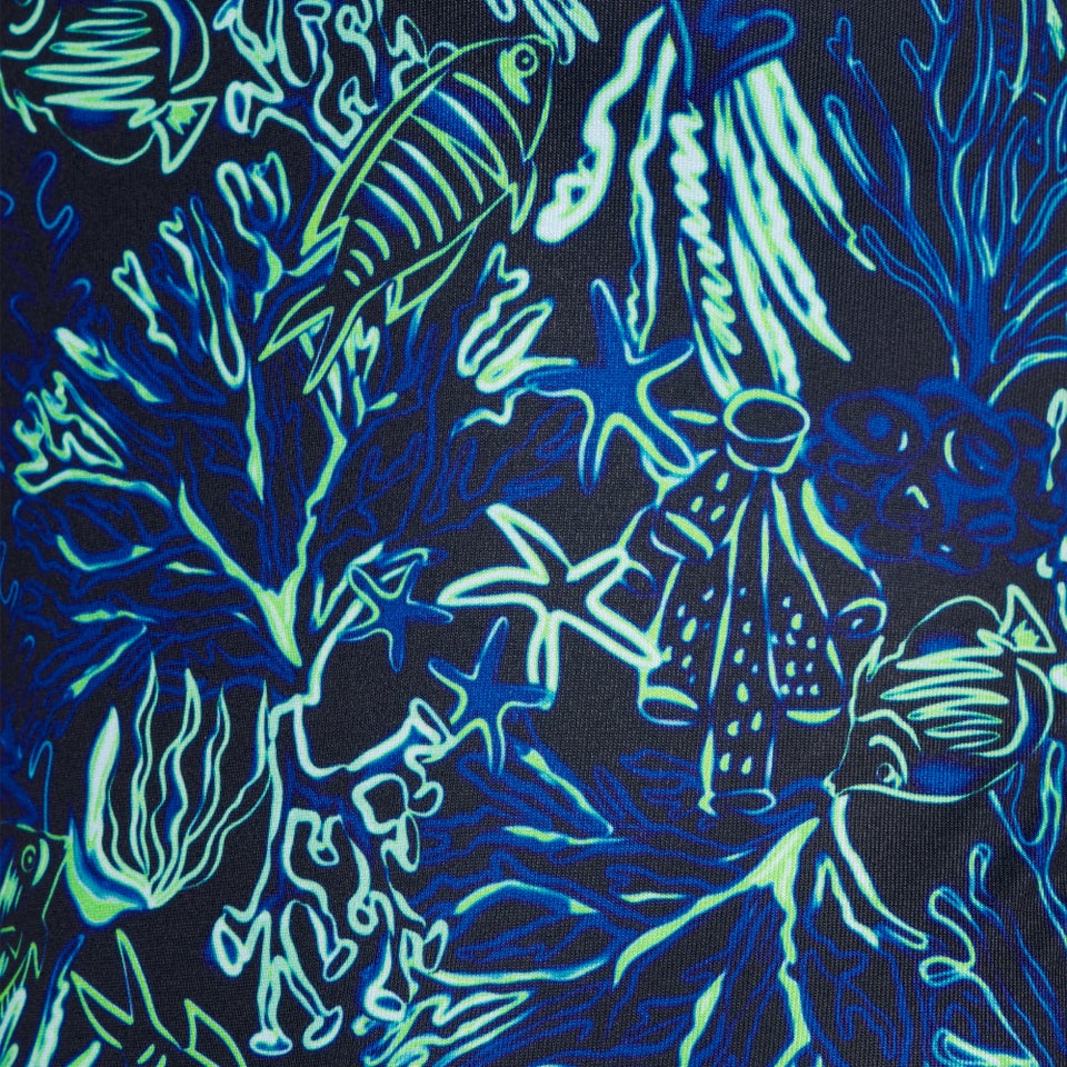 Women's Printed Twist Back One Piece Turquoise