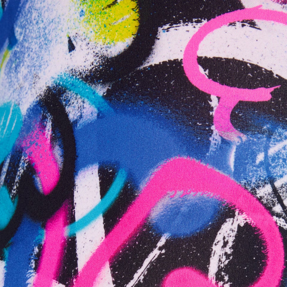 Women's Printed Tri Back One Piece Blue/Pink