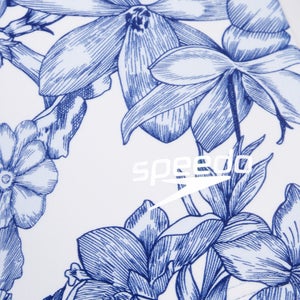 Women's Printed Dbl Cross Back One Piece Blue