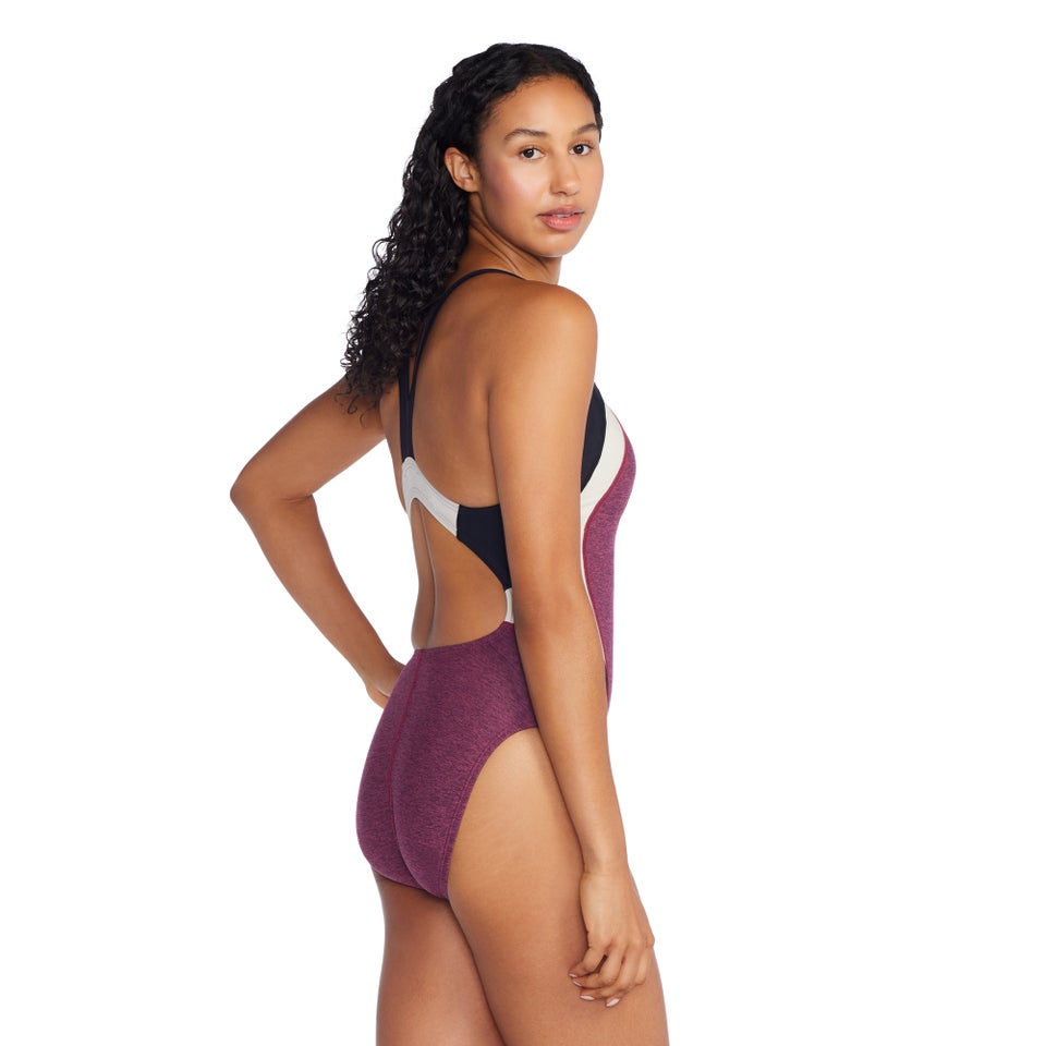 Women's Heather Quantum Fusion Splice One Piece Pink
