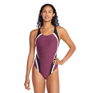 Women's Heather Quantum Fusion Splice One Piece Pink - 6