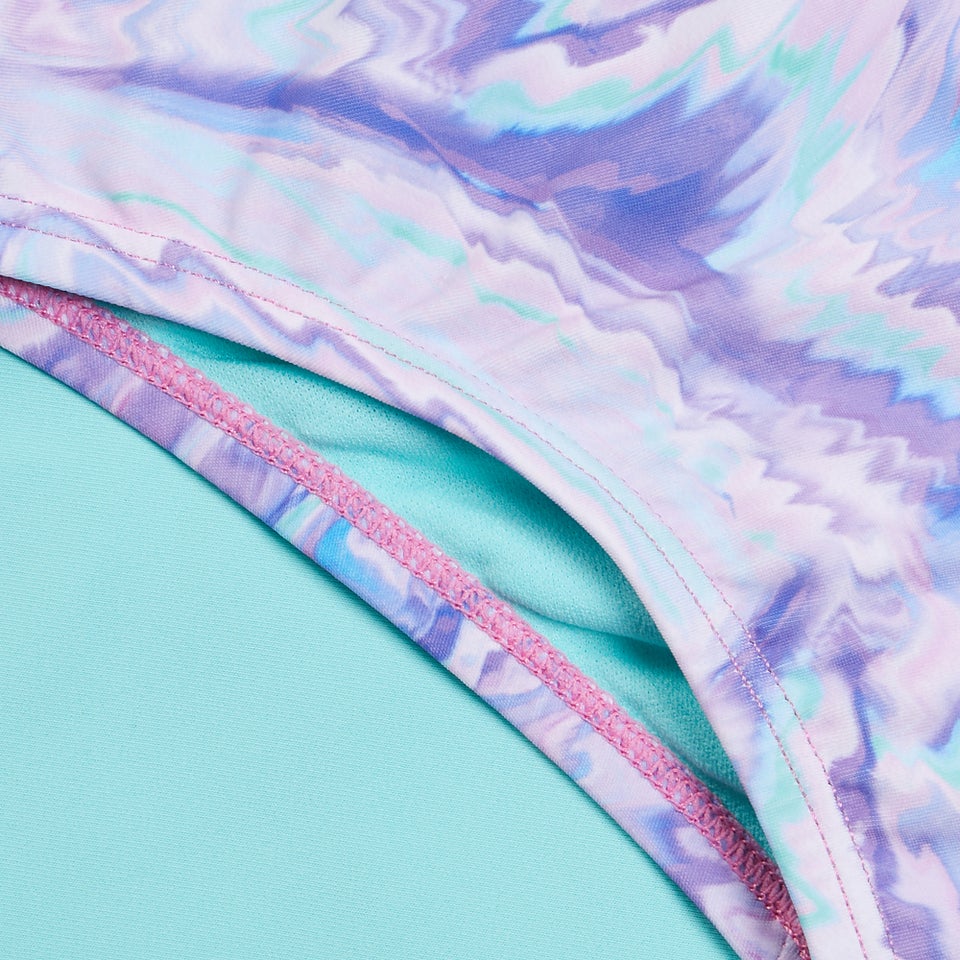 Girl's Short Sleeve Rashguard Set Blue/Turquoise