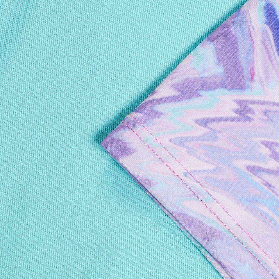 Girl's Short Sleeve Rashguard Set Blue/Turquoise