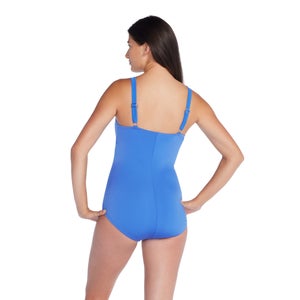 Women's Adjustable Solid Shirred One Piece Blue