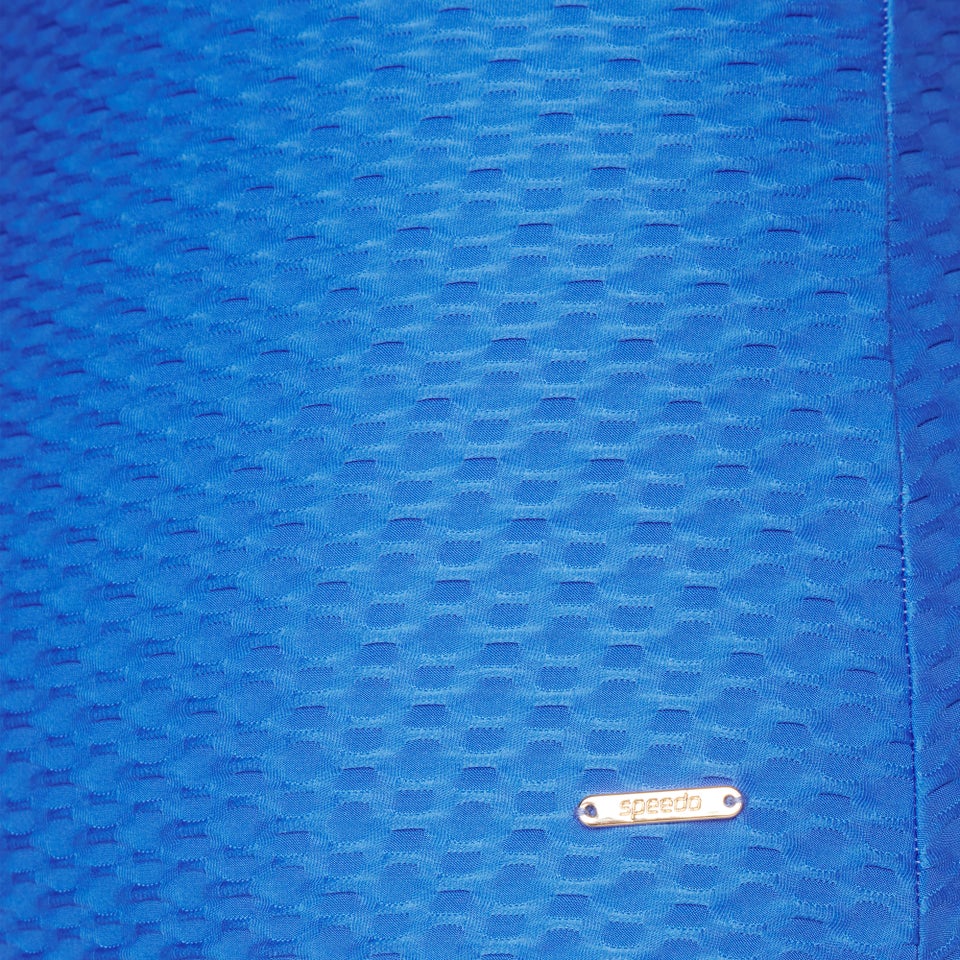 Women's Texture Adjustable Thin Strap One Piece Blue