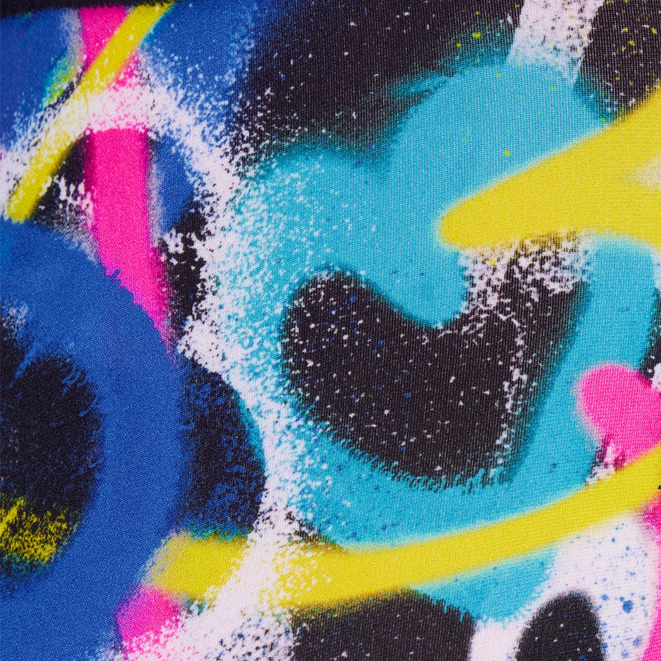 Monopièce à motif imprimé croisé double dos pour femmes, bleu/rose