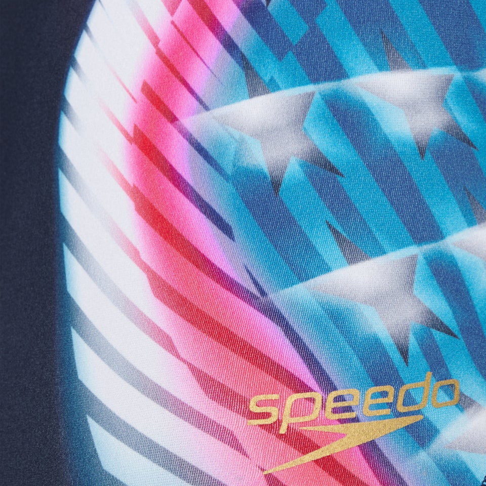 Women's Printed Strappy Back One Piece Navy