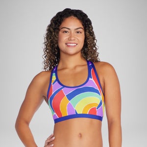 Women's Pride Printed Racerback Bikini Top Multi - M