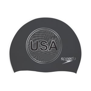 Unisex Printed Silicone Cap Gray - One Size