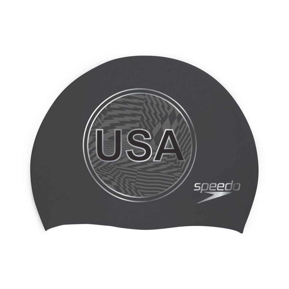 Unisex Printed Silicone Cap Gray
