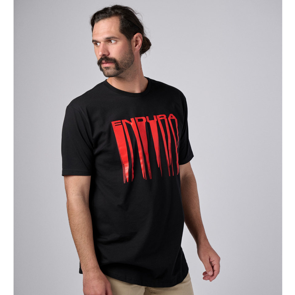 Unisex Dripping Shadow Shirtail Tee - Black