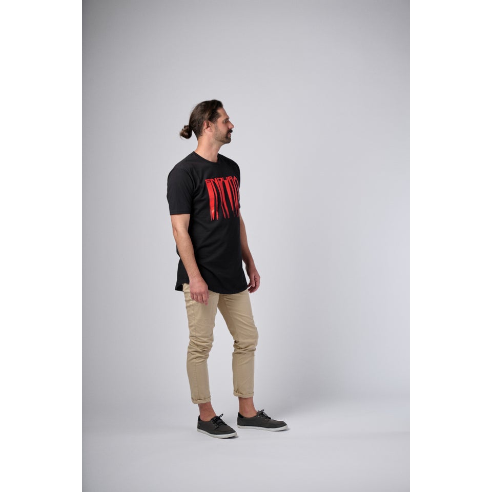 Unisex Dripping Shadow Shirtail Tee - Black