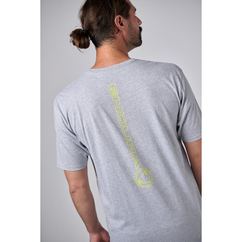 Unisex Vertical Back Logo Shirtail Tee - Gray