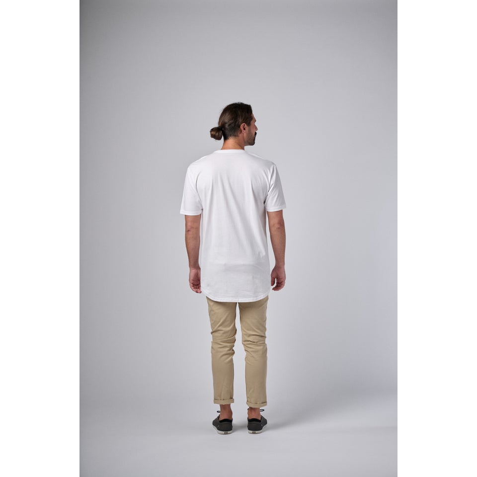 Unisex Mountain Line Shirtail Tee - Black/White