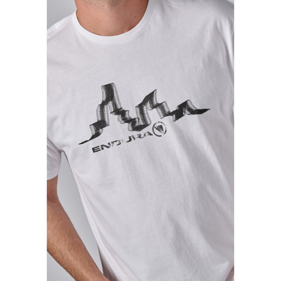 Unisex Mountain Line Shirtail Tee - Black/White